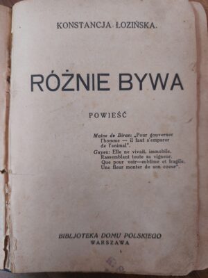 Konstancja Łozińska - Różnie bywa Powieść